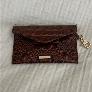 Brahmin Crocodile Embossed Brown Clutch